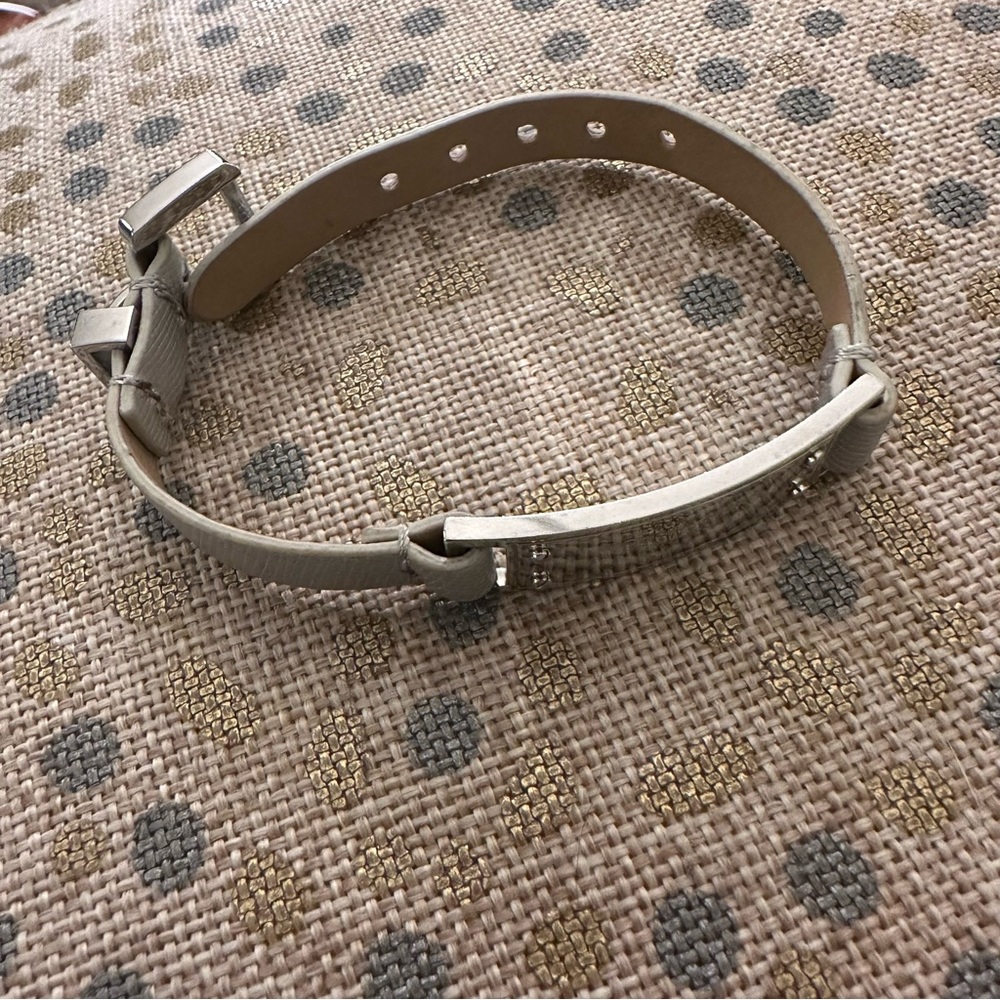 Michael Kors Silver Mirror snd Metallic Gray Leather Bracelet